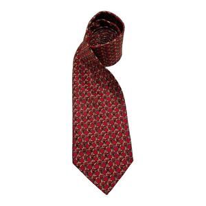 Brooks Brothers Makers Red with Gold Nautical Knot Print 100% Silk Neck Tie
